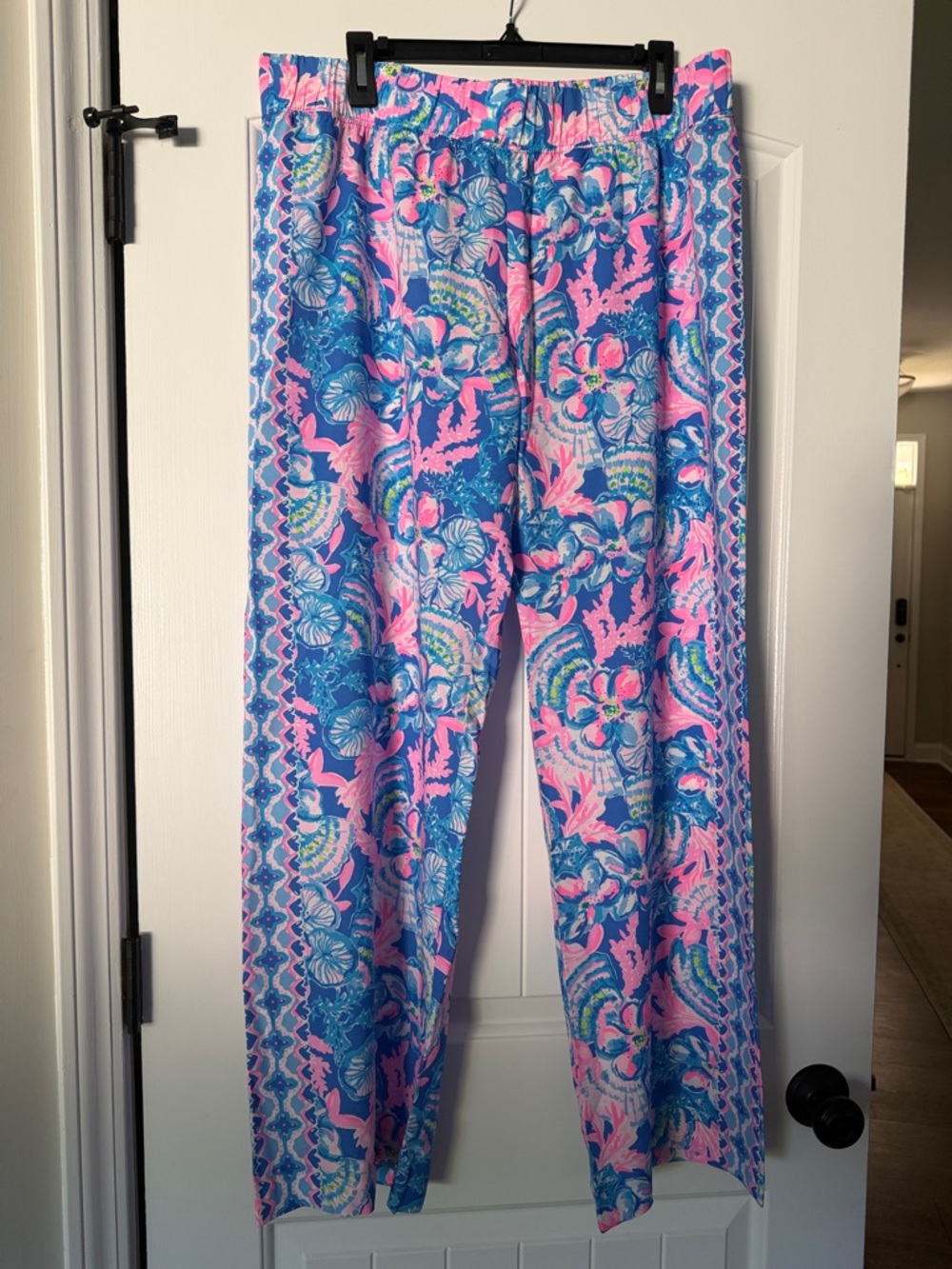 NWT Lilly Pulitzer Pink & Blue Floral Bal Harbour Wide Leg Pants